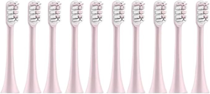 10pcs Replacement Toothbrush Head Compatible for Xiaomi Soocas Electric Sonic Individual Packing Soft Bristle Brush(10pcs Pink)