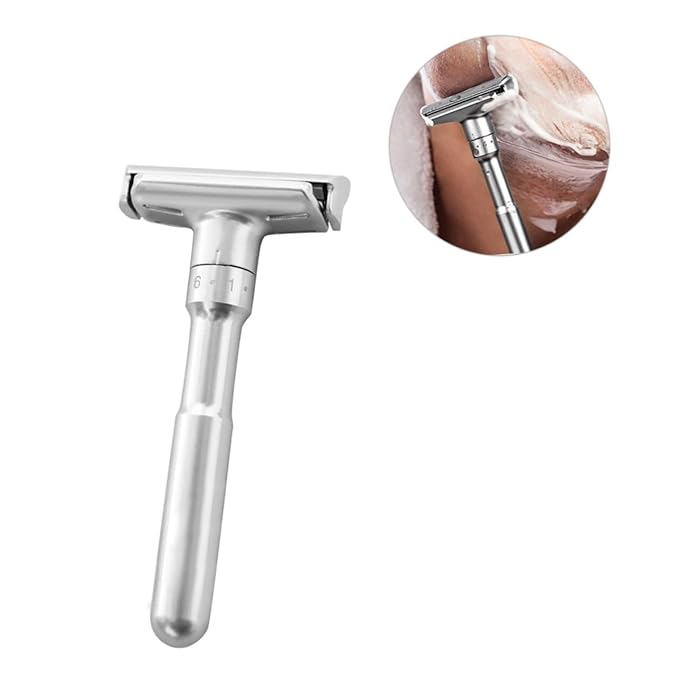 FRCOLOR 2pcs Double Edge Razor for Men Manual Shaving Machine Holder Beard Trimmers Adjustable Shaving Machine Razor Blades