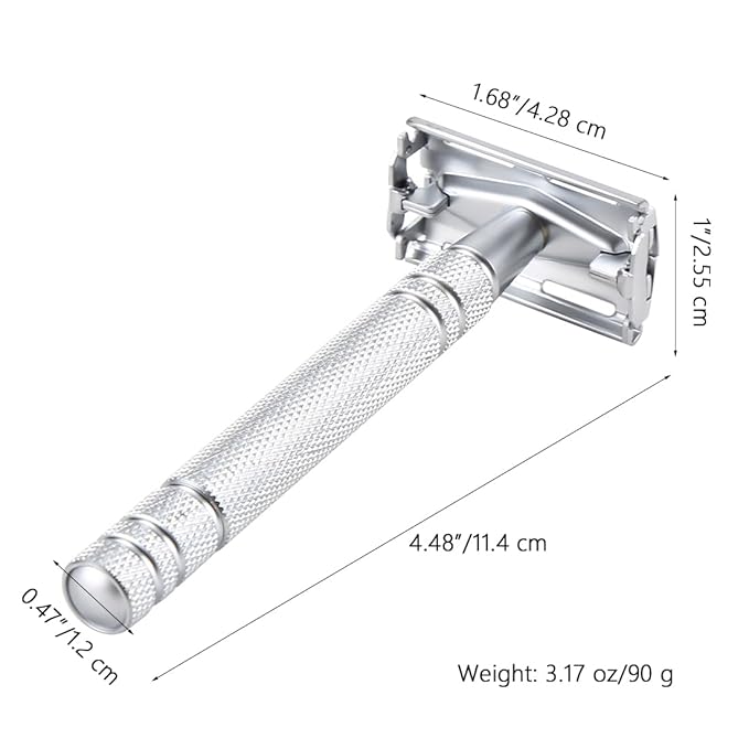 Double Edge Blades Safety Brass Razor Manual Shaver Silver Matching Butterfly Men Shaving