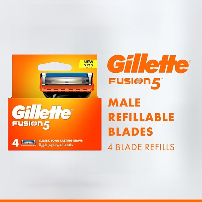 Gillette Fusion5 Razor Blades for Men with 5 Anti-Friction Blades for A Shave You Barely Feel