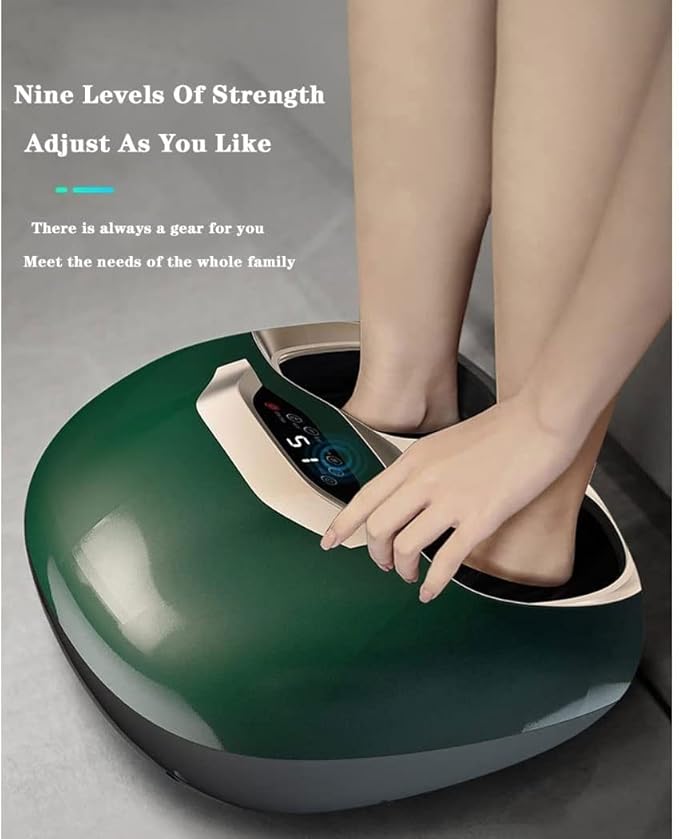 Foot Massager with Heat Foot Massage Machine Deep Kneading for Relieve Pains from Plantar Fasciitis and Tired Feet 3 Modes 9 Intensities (Color : Black)