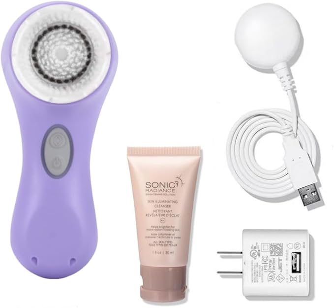 Mia 2 Facial Cleansing System 2 Speed Settings Sensitive Brush Head (Lavender)