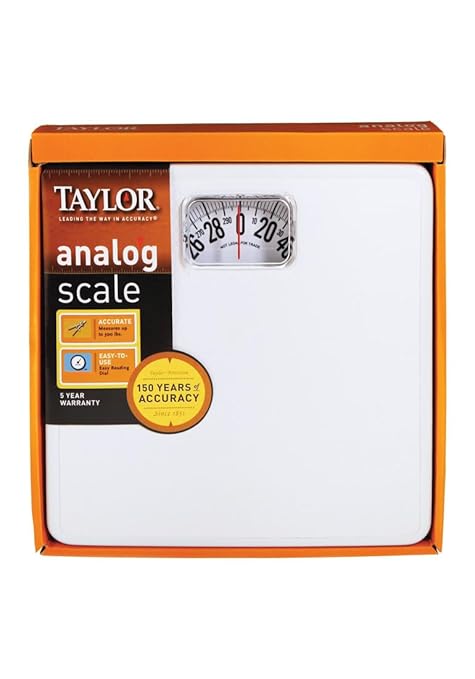 Taylor Precision Products White Square Mechanical Bath Scale