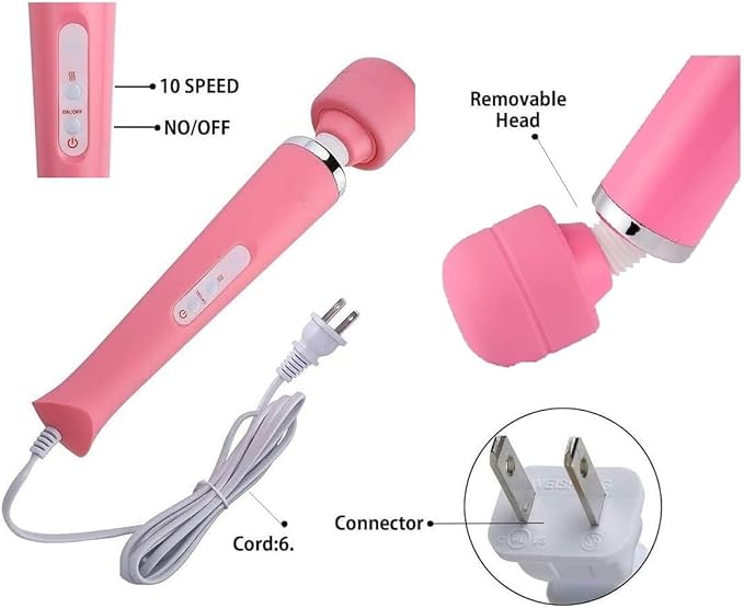 Power Massagers Tool Electric Foot Neck Back Hand Leg Arm Shoulder Massage Aches Sports Recovery for Women (Pink Big and Pocket Massager)