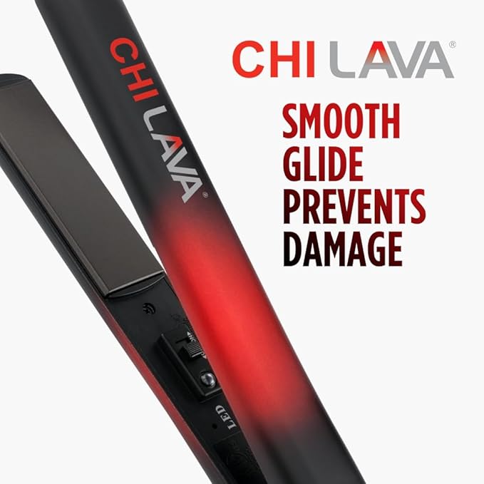 CHI Original Lava Ceramic Flat Iron Hair Straightener Bundle with 8.5 FL Oz Smoothing Styling Cream