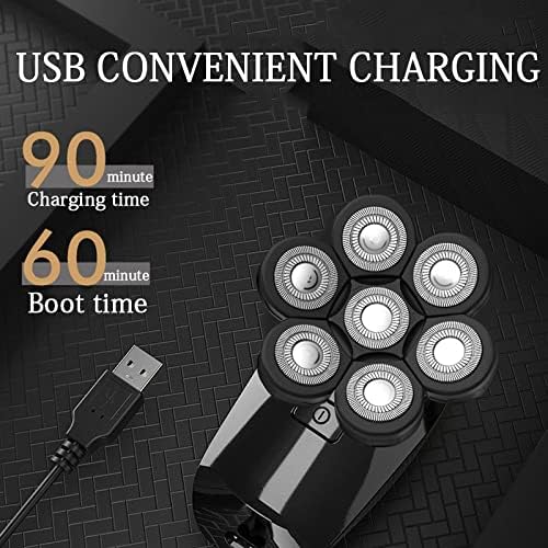 Head Shavers for Bald Men 7 Cutter Head Electric Shaver 7D Razor for Men Head Shavers for Bald Shaver Multifunctional Grooming Kit Waterproof Cordless