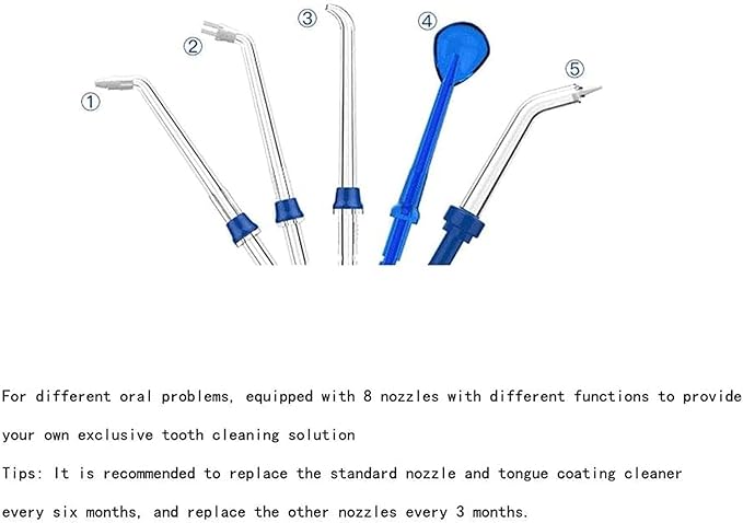 Desktop Water Flosser8 Multifunctional Jet Tips and 10 Adjustable Water Pressure600ml Dental Oral Irrigator Teeth Cleaner