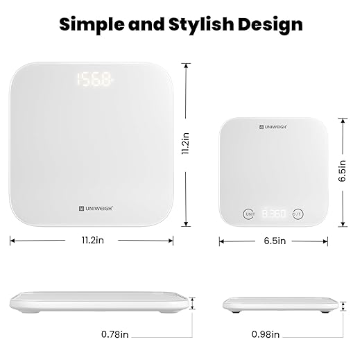 Kitchen and Bathroom Bundle-Digital food scale for Ounces and Grams11lbSlim body weight Scale 400lbTempered glasstouch button LCD displayPrecise Weight Measuring and Portion Controlwhite