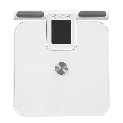 Modern Style 8 Electrode Body Fat Scaleup to 396.83 lbs Multifunctional Weight ScaleIntelligent Electronic Scale (White13.39 * 13.39 * 1.84 in)