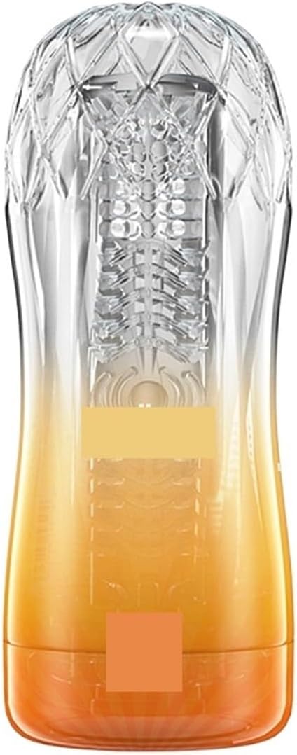 Easy to Clean Men's Relaxation Massager Transparent Silicone Material Relaxes Muscles to Improve Endurance Small and Portable(Orange)