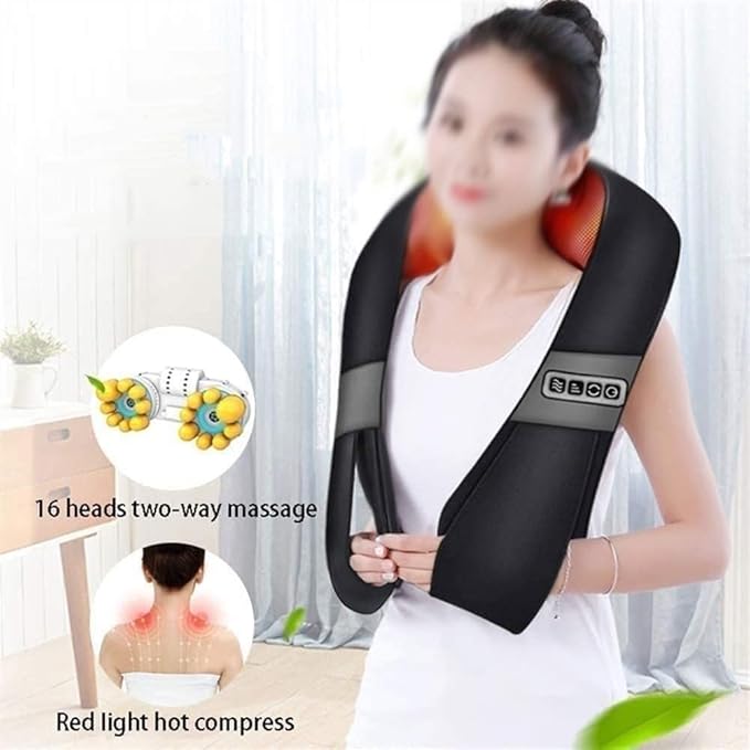 TOEWOE Back Massager Neck Massager with Heat Shiatsu Shoulder Massager Electric Deep Kneading Massager for Back Neck Muscle Relief Gift for Women Men (Color : Gold)