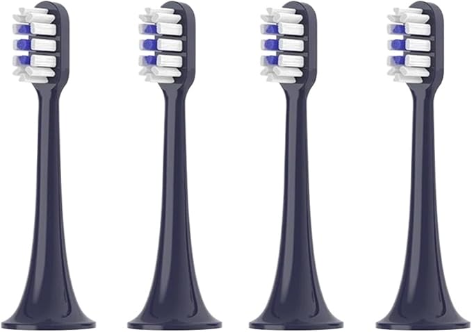 Compatible for T300/T500/T500C/T700 Replacement Toothbrush Heads(Black-4pcs)