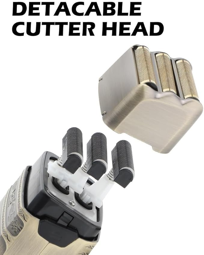 Head Shavers for Bald Men Electric Shaver Professional Shaver Metal Beard Trimmer Titanium Blade Triple Foil Shaver for Bald Head LED Display