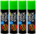 Sun Zapper Zinc Stick Mineral Sunscreen Green SPF 50+ Water Resistant for Face &amp Body Adults Kids 4-Pack Broad Spectrum Sun Block Made in Australia