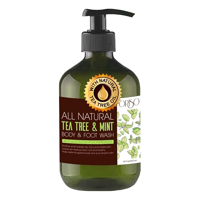 Tea Tree Oil Body Wash and Tea Tree Oil Body Wash with Mint - Helps Athletes Foot - Eczema - Toenail Fungus - Body Odor - For Hydrating Sensitive Skin