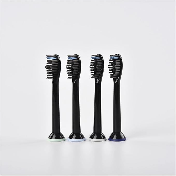 Compatible for E Series Toothbrush Set - Special Electric Head Soft Bristles Replacement Brush(BLACK-16PCS)