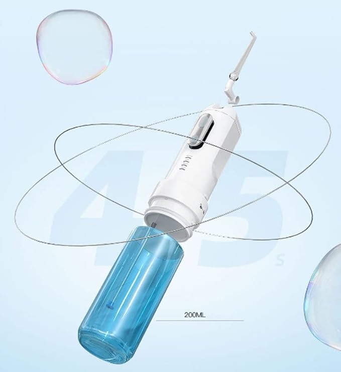 Water Flosser Oral irrigator for Teeth Cleaning 4 Pressure Modes- Rechargeable Oral Irrigator Waterproof Design - with a Powerful Battery for Home&ampTravel (Color : Gray)