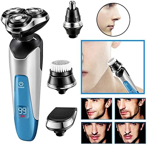 Electric Razor Electric Shavers for Men Dry Wet Waterproof Mens Rotary Facial Shaver Face Shaver Cordless Travel USB Rechargeable with Beard Trimmer LED Display for Shaving Husband Dad