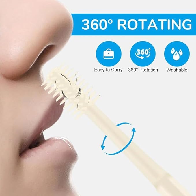 TAKE FIRE All-in-One Grooming Kit: 360° Rotating Nose Hair Trimmer for Men &amp Women with Double Sided Design &amp Ear Picker 2025 Upgraded Travel Essentials (Yellow-3PC)