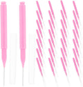 200pcs Pink Interdental Toothbrushes and Flossing Brushes for Braces Oral Care Portable Between Teeth Cleaner Tool for Travel and Daily Use