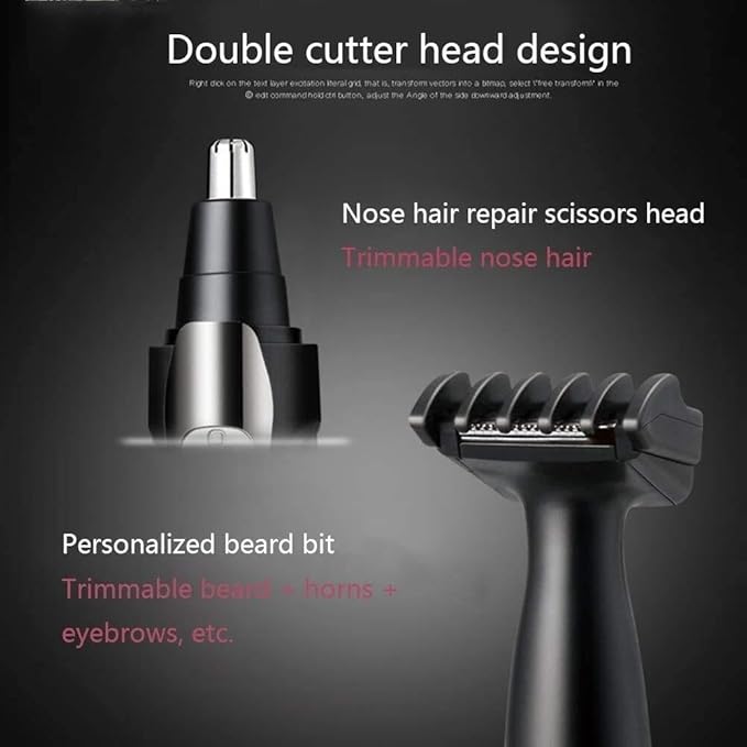 Ear and Nose Hair Trimmer Clipper - Professional Painless Ear and Facial Hair Trimmer for Men and Women Rechargeable Waterproof Dual Edge Blades for Easy Cleansing(Black)