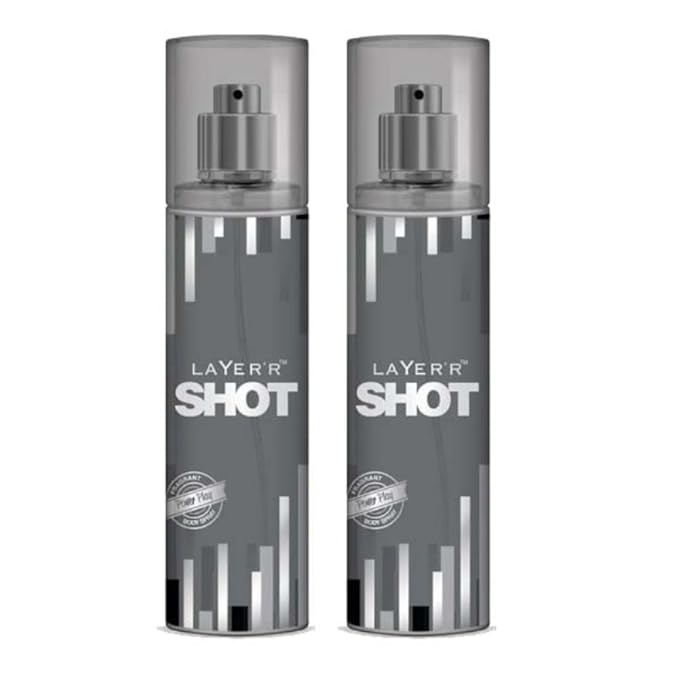 Layer'r Shot Men Deodrant Body Spray (135ml) (Power Play Pack of 2)