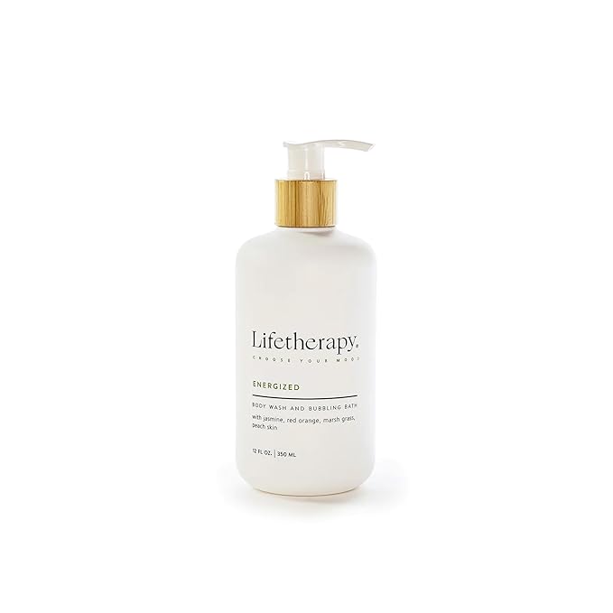 Lifetherapy 3-in-1 Body Wash Bubble Bath &amp Hand Wash – Energized | Clean Skin-Loving Formula | Vegan &amp Gluten Free | Nourishing &amp Revitalizing | Free From Parabens Sulfates &amp Phthal