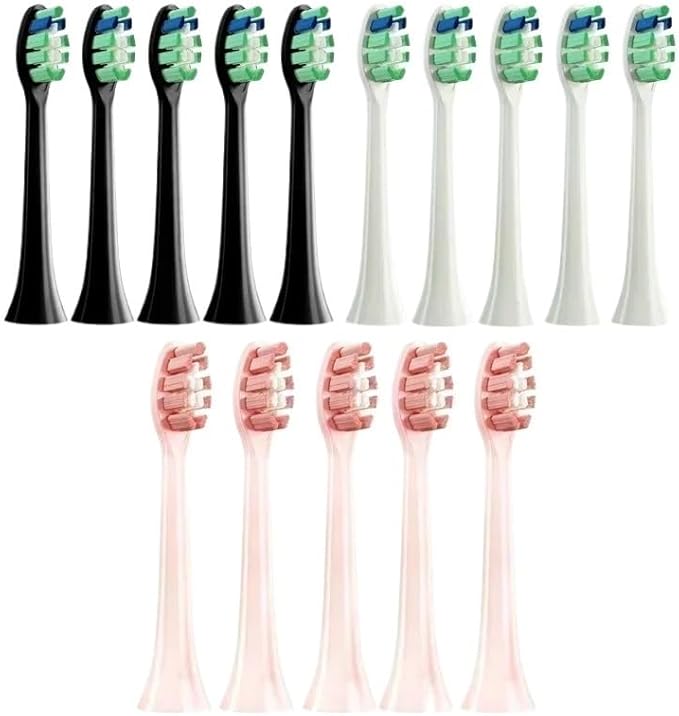 10PCS Replacement Brush Heads Compatible for Philips HX6930 HX6064 Sonic Electric Toothbrush Vacuum Soft Bristle Nozzles(5BlackPink)