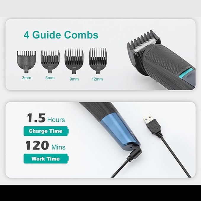 Hair Clippers for Men All in One Rechargeable Beard Hair Trimmer for Men Grooming Kit Electric Shaver Body Trimmer Edge Nose Ear Trimmer Eyebrow