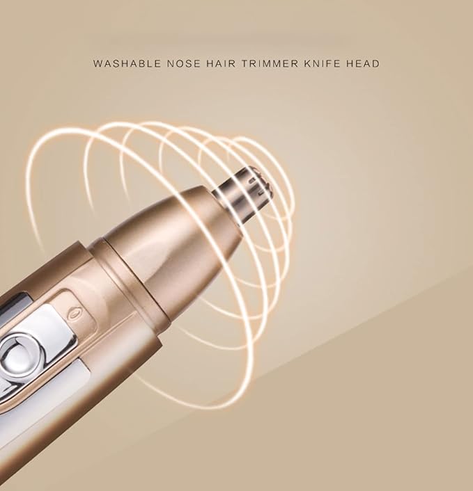 Electric Eyebrow Trimmer Ear and Nose Hair Trimmer Clipper Nose and Ear Hair Trimmer Tool with Three-Dimensional Arc Cutter Head for Travelling or on A Business Trip Easy Cleansing