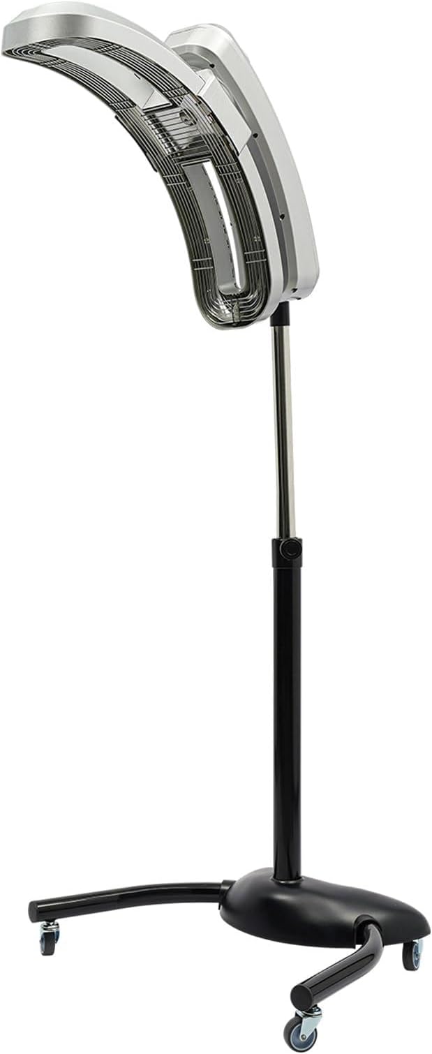 Professional Temperature &amp Angle Adjustable Standing Hair Dryer 110V 950W Professional Stand Hair Color Processor (Silver)