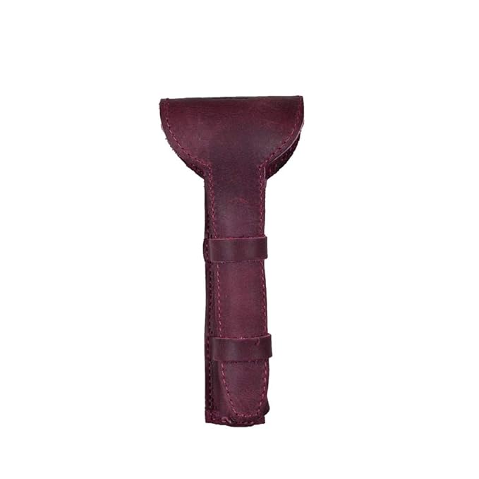 Hide &amp Drink Leather Double Edge Safety Razor Protective Case Shaving Travel Pouch Handmade (Sangria)