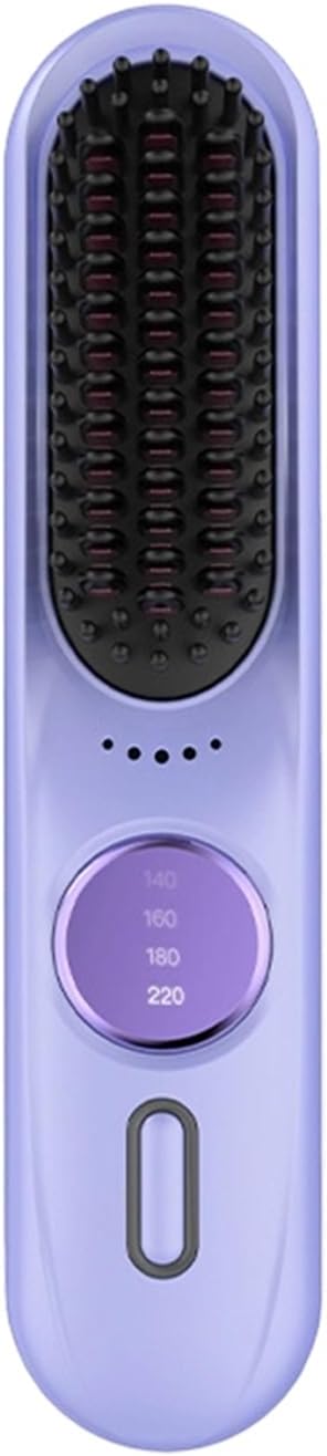 Hair Straightener - Hair Straightening Brush | Fast Heating 35w Cordless Comb Compact Time Saving 9 Level Portable Straightening Brush for Vacation Holiday Road Trip Commuting Dating
