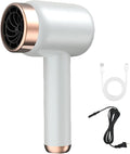 Cordless Hair Dryer for Women with Battery Rechargeable Blow Dryer Rechargeable Hair Dryer with USB Charging Hot Cold Wind Wireless Hair Dryers with Battery for Travel Camping Use (White# A)