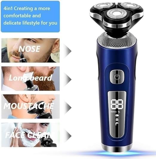 Head Shavers for Men 4 in 1 Electric Shaver 3D Floating Cutters USB Fast Charge Shaving Razor Machine for Men Blades Portable Beard Trimmer Clipper