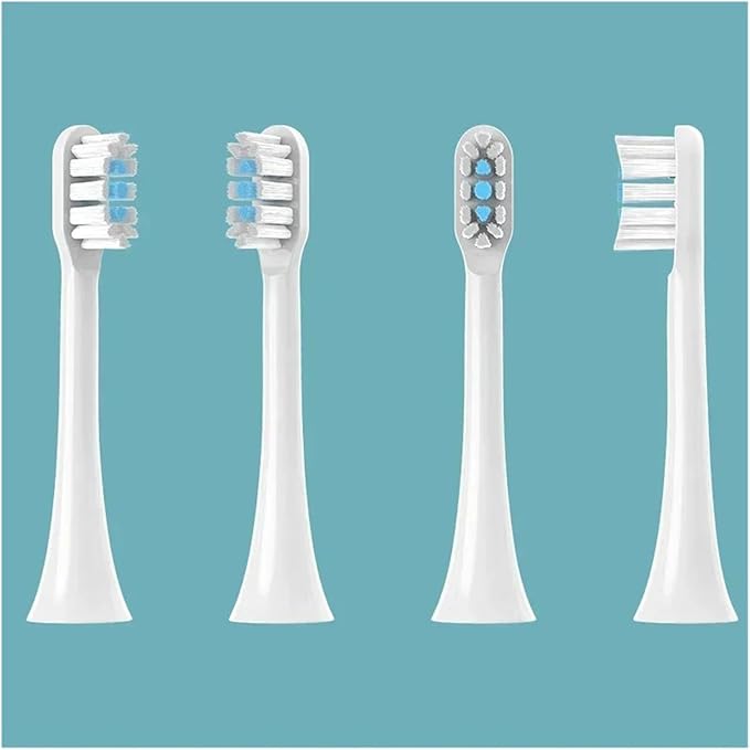 Replaceable Brush Heads Compatible for XIAOMI MIJIA T301 T302 Soft Dupont Clean Bristle WhiteBlue Dark Blue Sonic Nozzles(6 Blue)