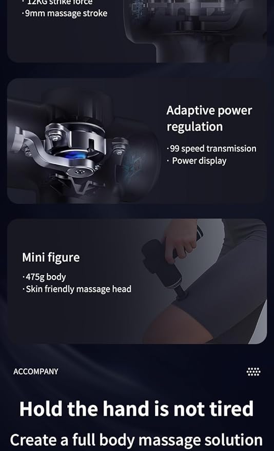 Mini Massager for MusclesMini Massage Gun Pocket-Sized Deep Tissue Massager Gun Portable Percussion Muscle Massager Gun Ultra Small &amp Quiet Muscle Massage Gun (Black)