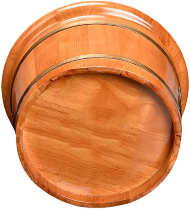 Katzowen Foot Soak Massage Foot Bath Barrel Household Wooden Foot Wash Barrel Oak Foot Bath Tub Covered Wooden Foot Wash Basin Foot Spa Household Wash Ba