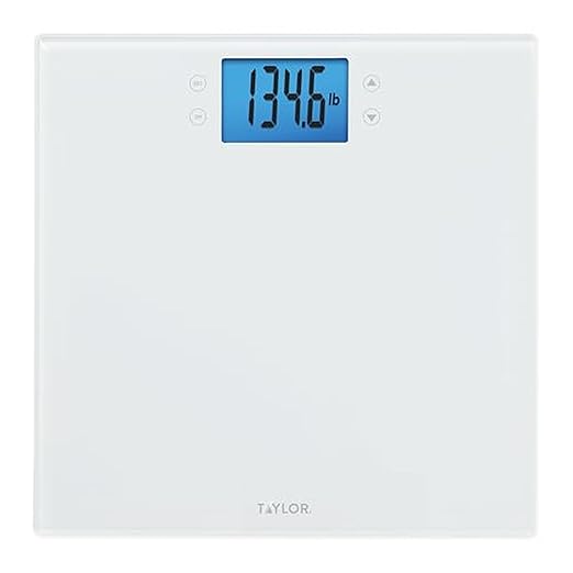Taylor Digital Body Composition Scale w/Cal-Max Bathroom Scale for Body Weight Measures Body Fat Body Water &amp Muscle Mass Percentages 4 User Recognition FSA HSA Eligible 400 lb Capacity Wh