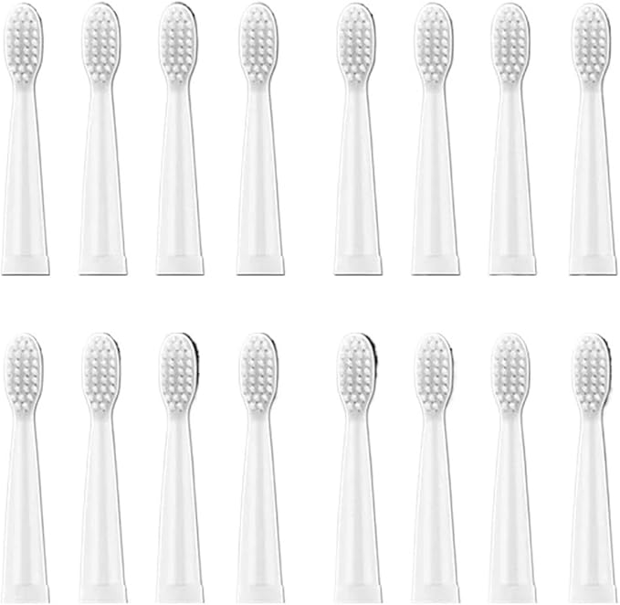 16pcs Replacement Brush Heads Compatible for Toothbrush Head Tips Deep Clean J110 / J209(16pcs White Head)