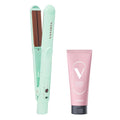 VODANA Professional Hair Irons Bundle Soft Bar Flat Iron 1 inch Mint Heat Balance Velvetshine Hair Essence