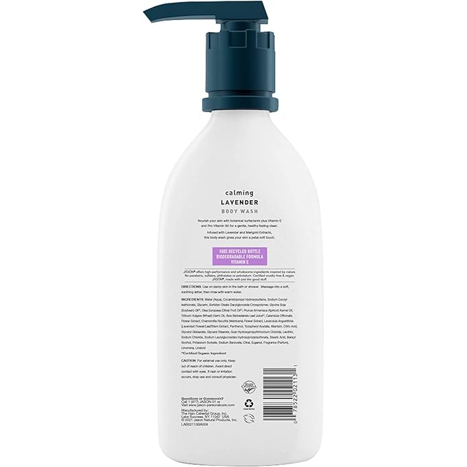 JASON Natural Body Wash &amp Shower Gel Calming Lavender 30 Oz