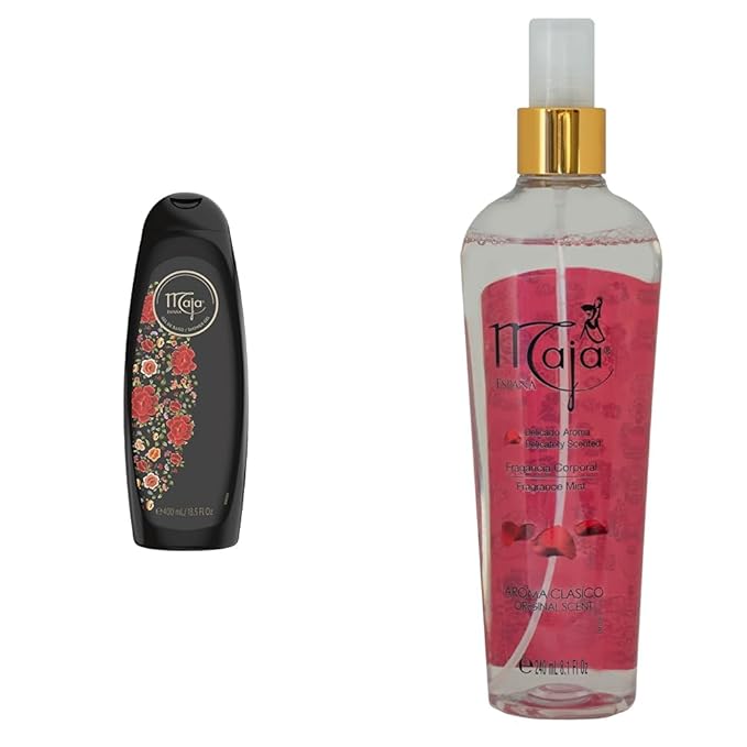 Maja Bath and Shower Gel that Protects and Softens Skin with Essential Flower Extract Body Mist to Refresh and Hydrate 13.5 and 8.1 Oz