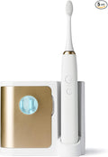 Vanity Planet Elements Ultrasonic Electric Toothbrush - Gold - Advanced Oral Care with UV Sanitizing Charger Base with 3 Replacement Heads - 99.9% Effective Keeping Your Teeth Clean