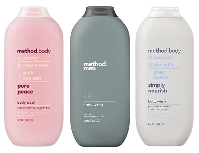 Method Body Wash Sampler Variety (Pure Peace Sea &amp Surf &amp Simply Nourish) (Pure Peace + Sea &amp Surf + Simply Nourish)