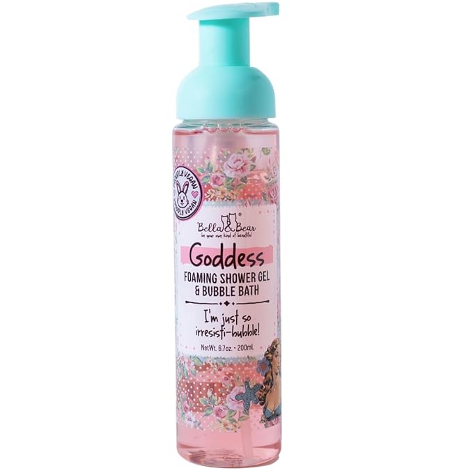 Bella and Bear Goddess Foaming Shower Gel &amp Bubble Bath Full &amp Travel Size Bundle