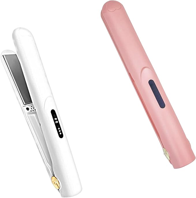 Small Travel Friendly Hair Straightener Multipurpose for Styling Adjustable Temperature Control Automatic Shutoff Curling and Straightening Iron