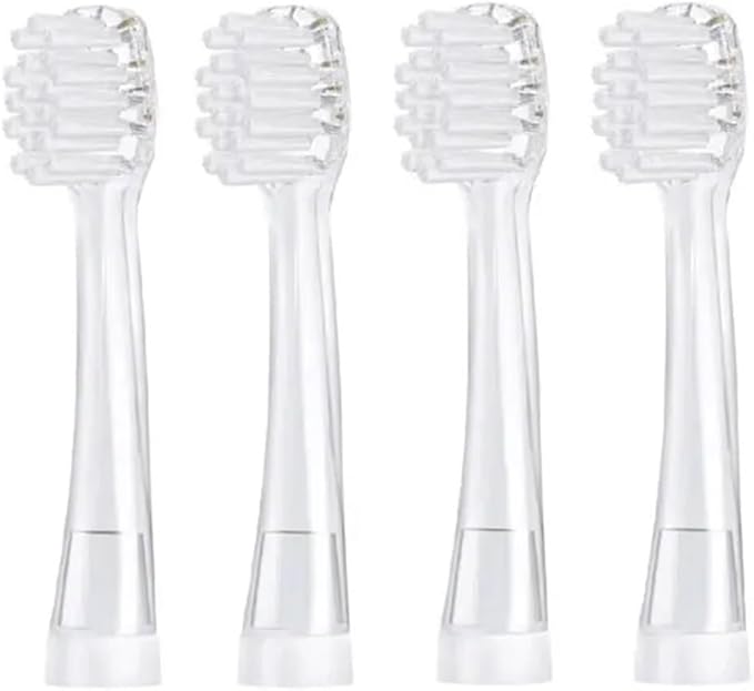 Toothbrush Replacement HeadsCompatible for Seago SG902/SG602 Electric Toothbrush Heads 0-3 Years Toddler Baby Oral Hygiene Care Soft Dupon(4pcs Big Heads)
