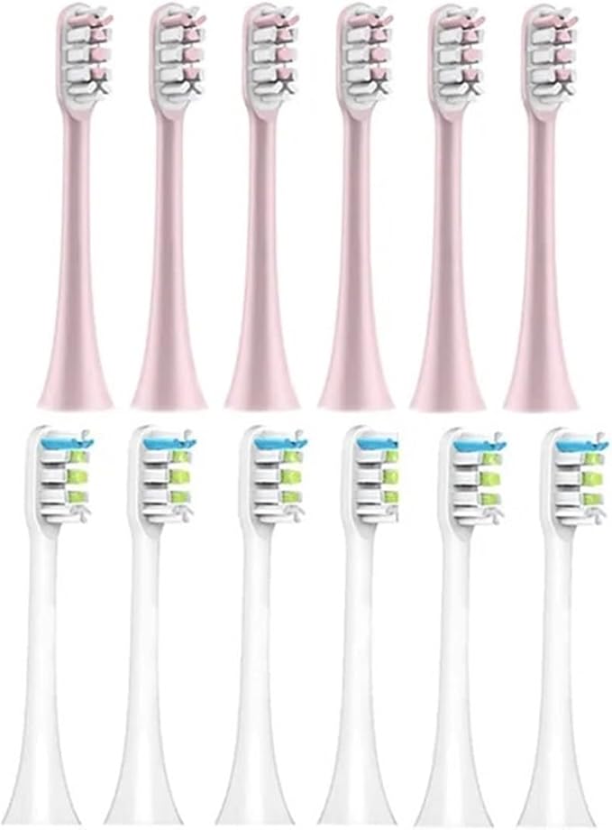 Compatible for 12pcs Replacement Brush Heads for X3 X5 X3U X1 V1 V2 Head with(6pink 6white)