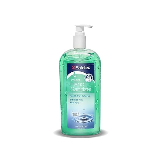 Safetec Hand Sanitizer Fresh Scent 16 oz. Pump Bottle (12 Bottles/case)